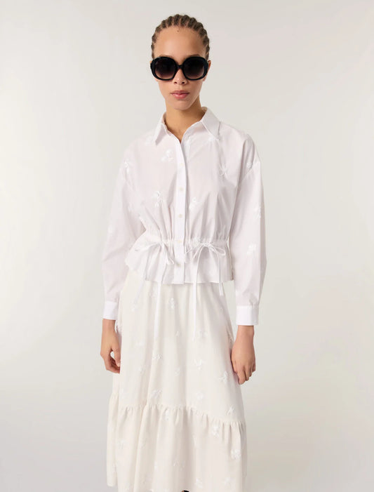 White-Short embroidered shirt
