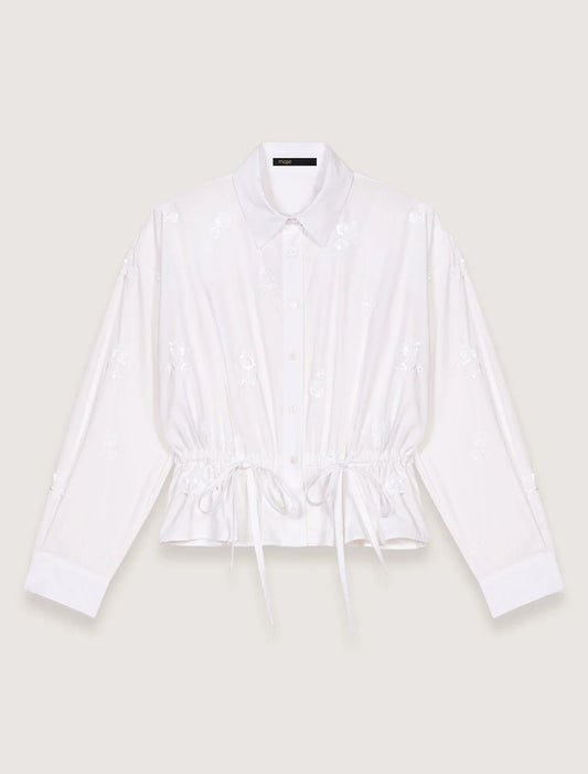 White-Short embroidered shirt