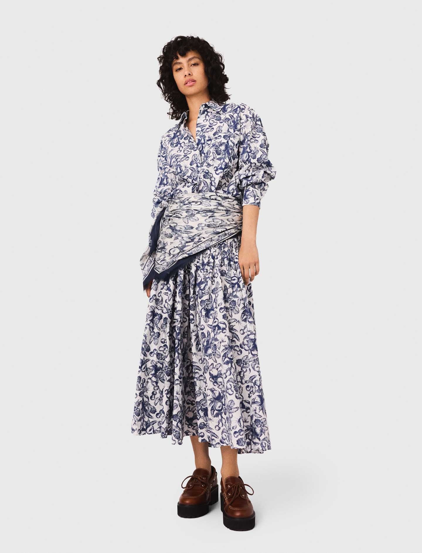 قميص طويل بطبعة