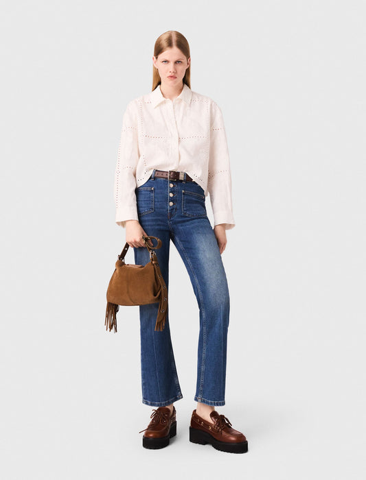 Short embroidered shirt