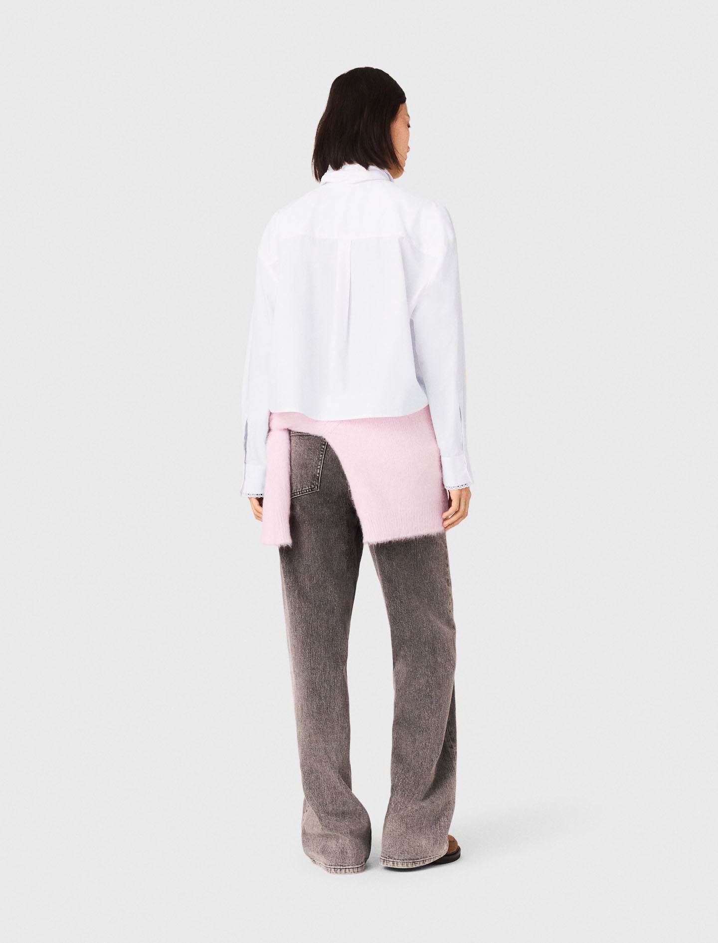 Crochet Collar Shirt White