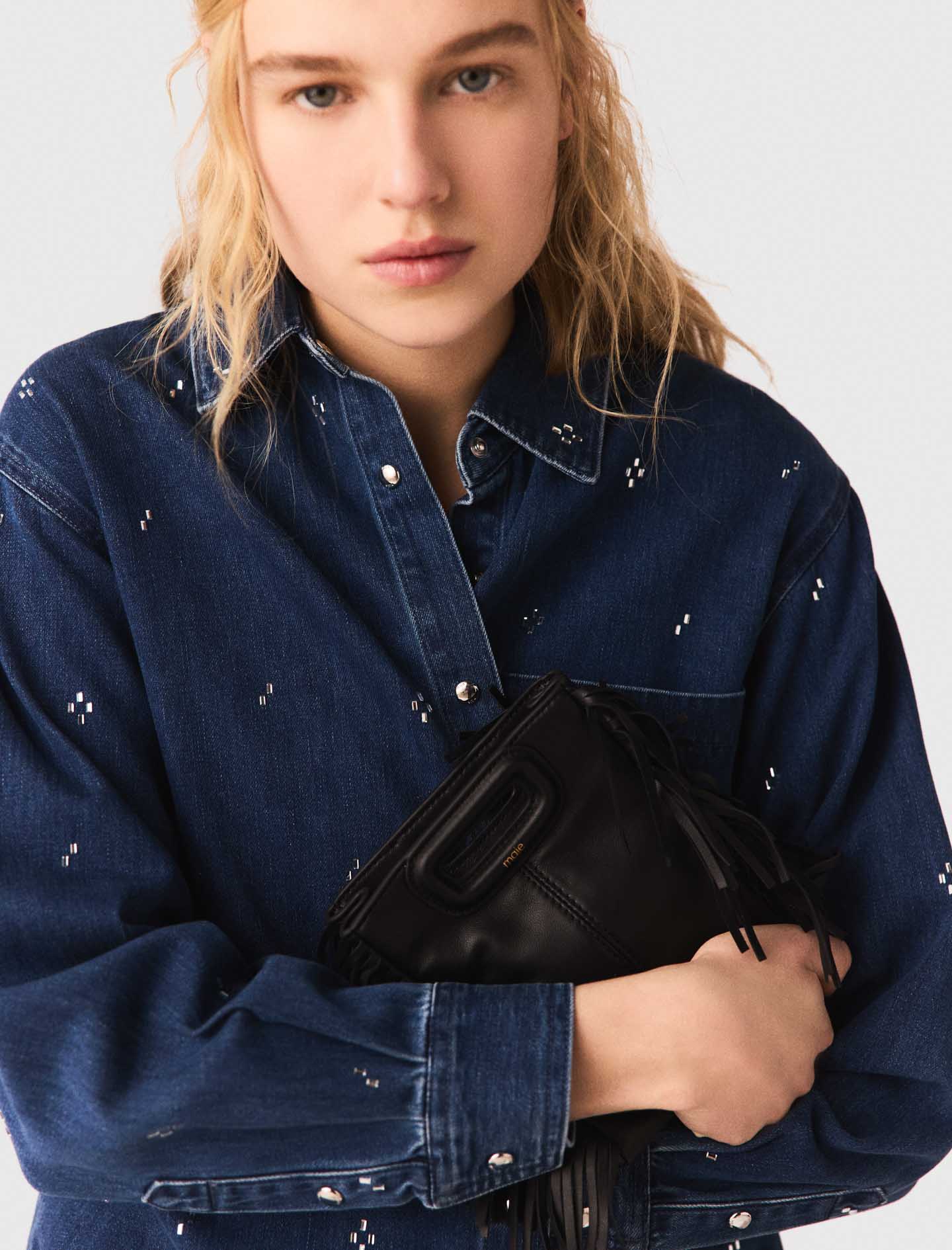 Rhinestone denim shirt