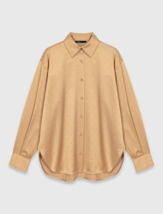 Rhinestone satin shirt