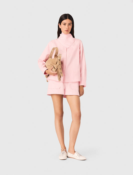 Shirt With Removable Pocket Square Pink