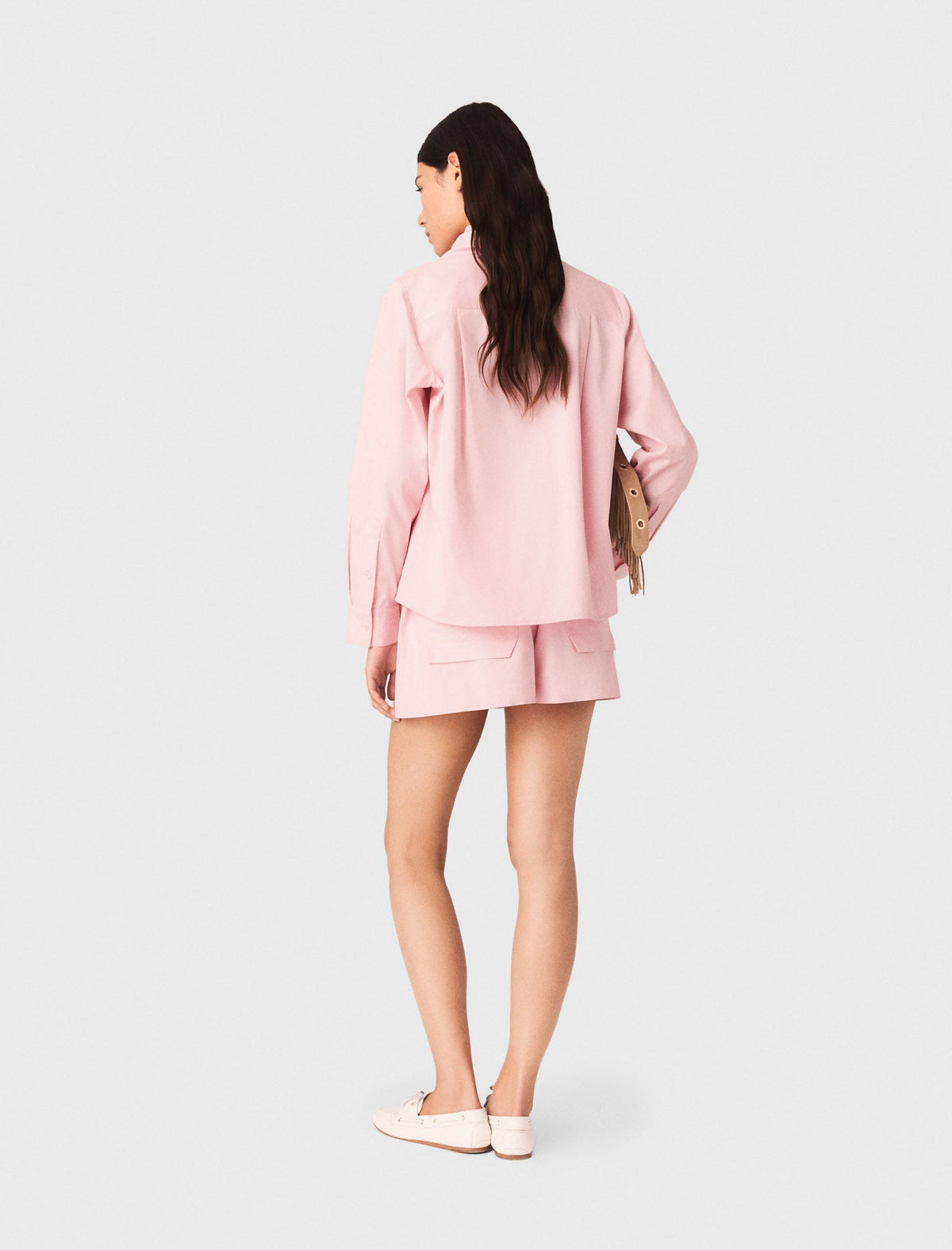 Shirt With Removable Pocket Square Pink