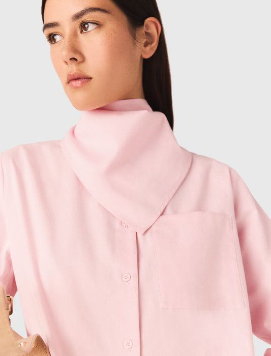 Shirt With Removable Pocket Square Pink