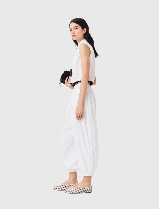 Cropped sleeveless shirt White