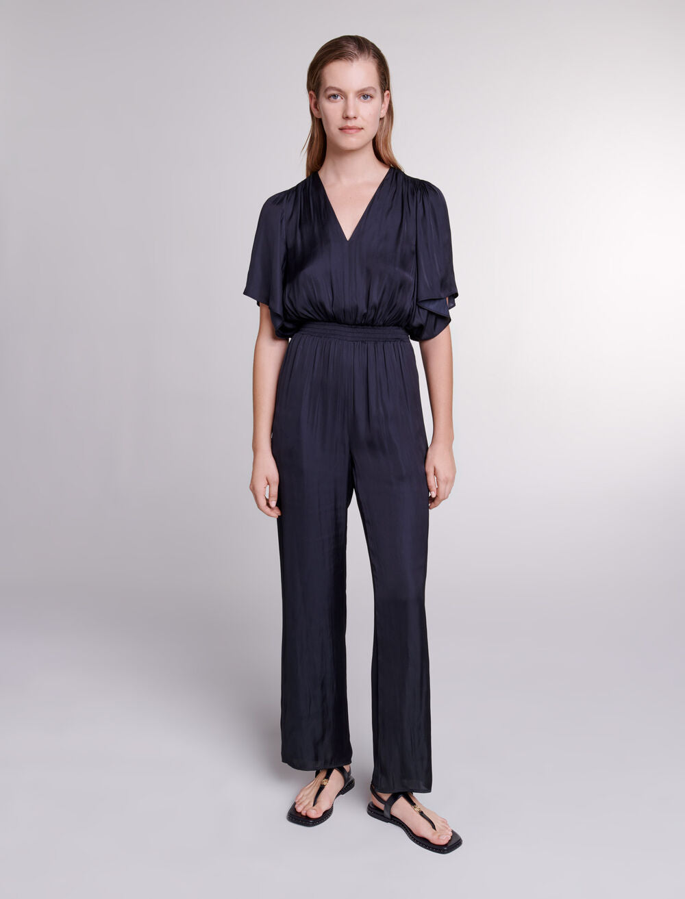 Black featured-Satin Trouser Suit