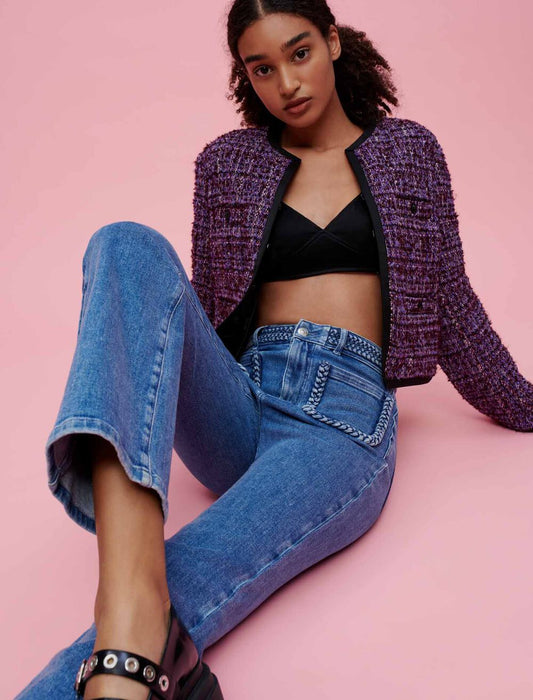 Blue featured JEANS WITH BRAIDED DETAILING