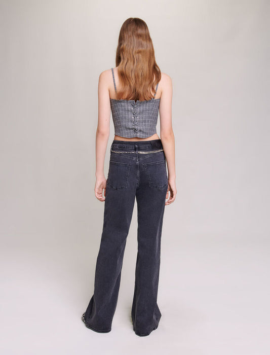 Black  -Black Baggy Jeans With Belt