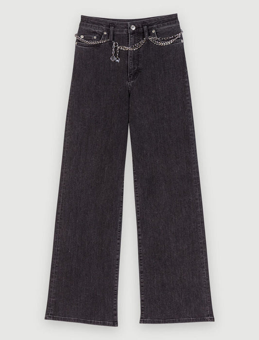 Black  -Black Baggy Jeans With Belt