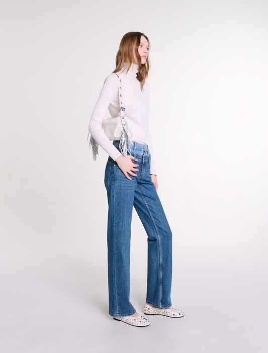 Blue  -Blue Layered Jeans