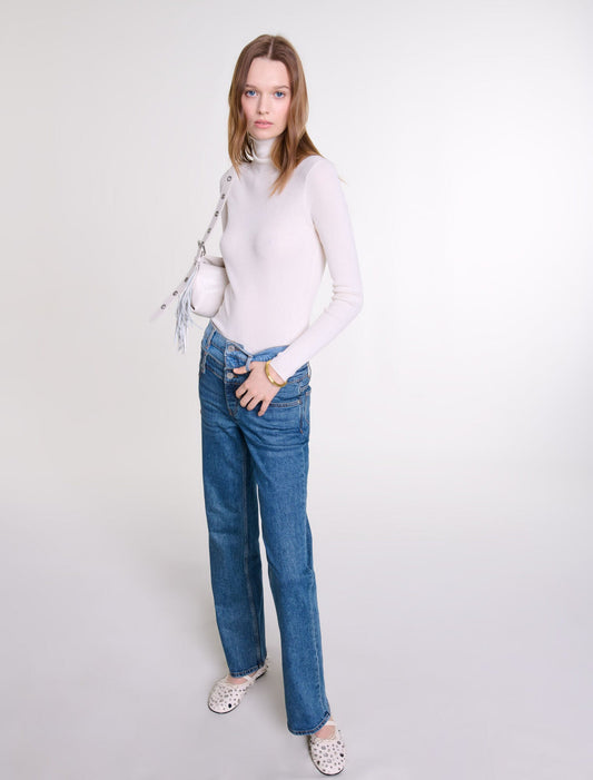 Blue  -Blue Layered Jeans