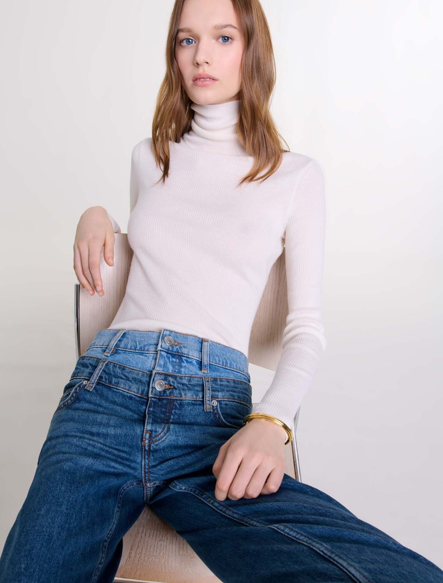 Blue  -Blue Layered Jeans
