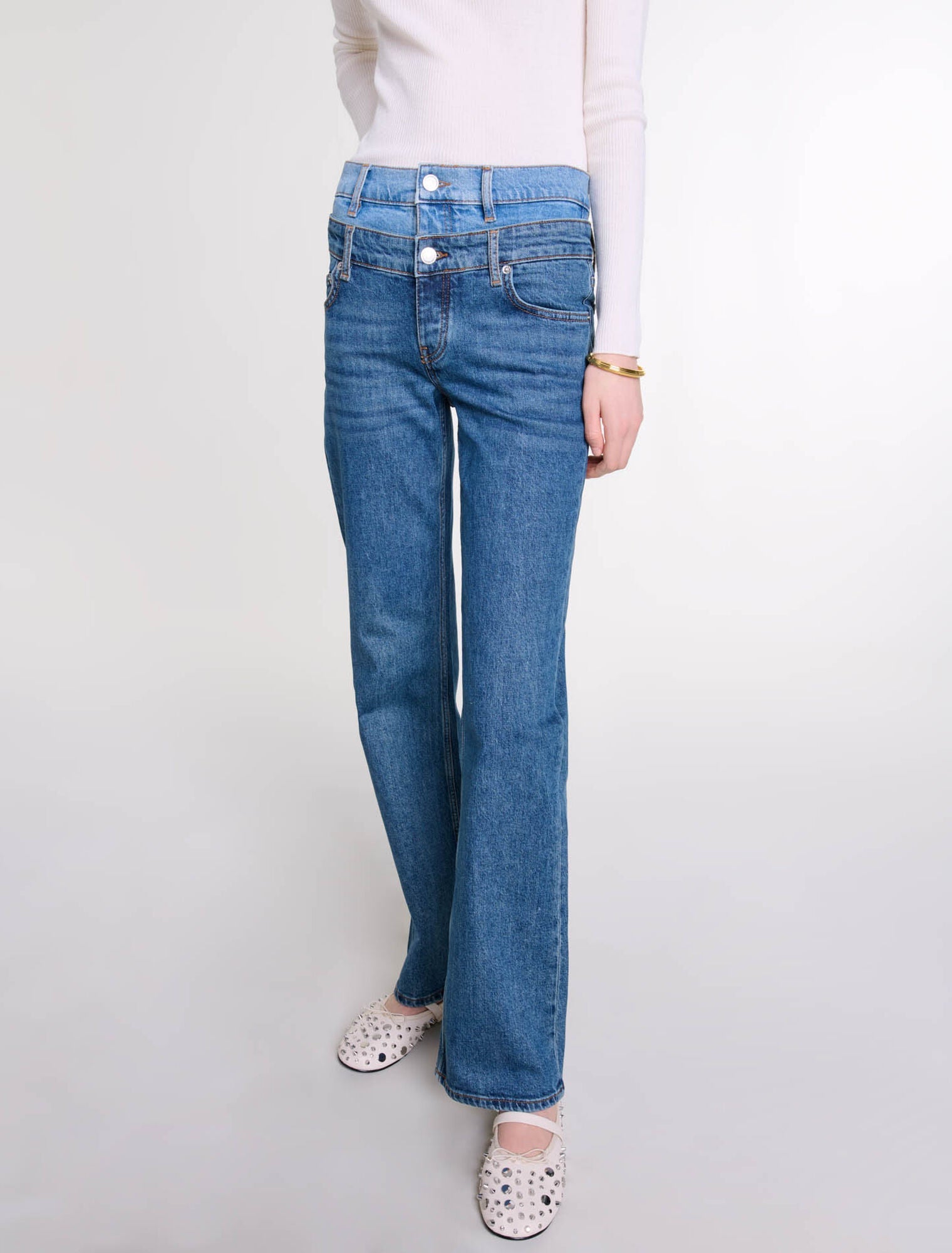 Blue  -Blue Layered Jeans