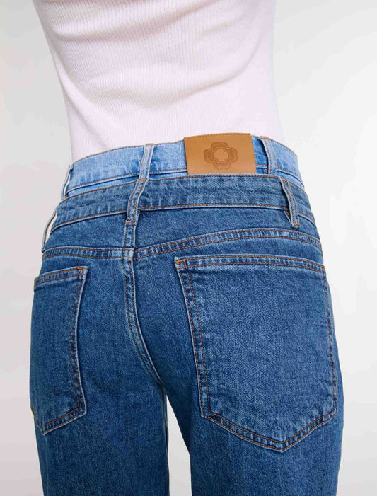 Blue  -Blue Layered Jeans