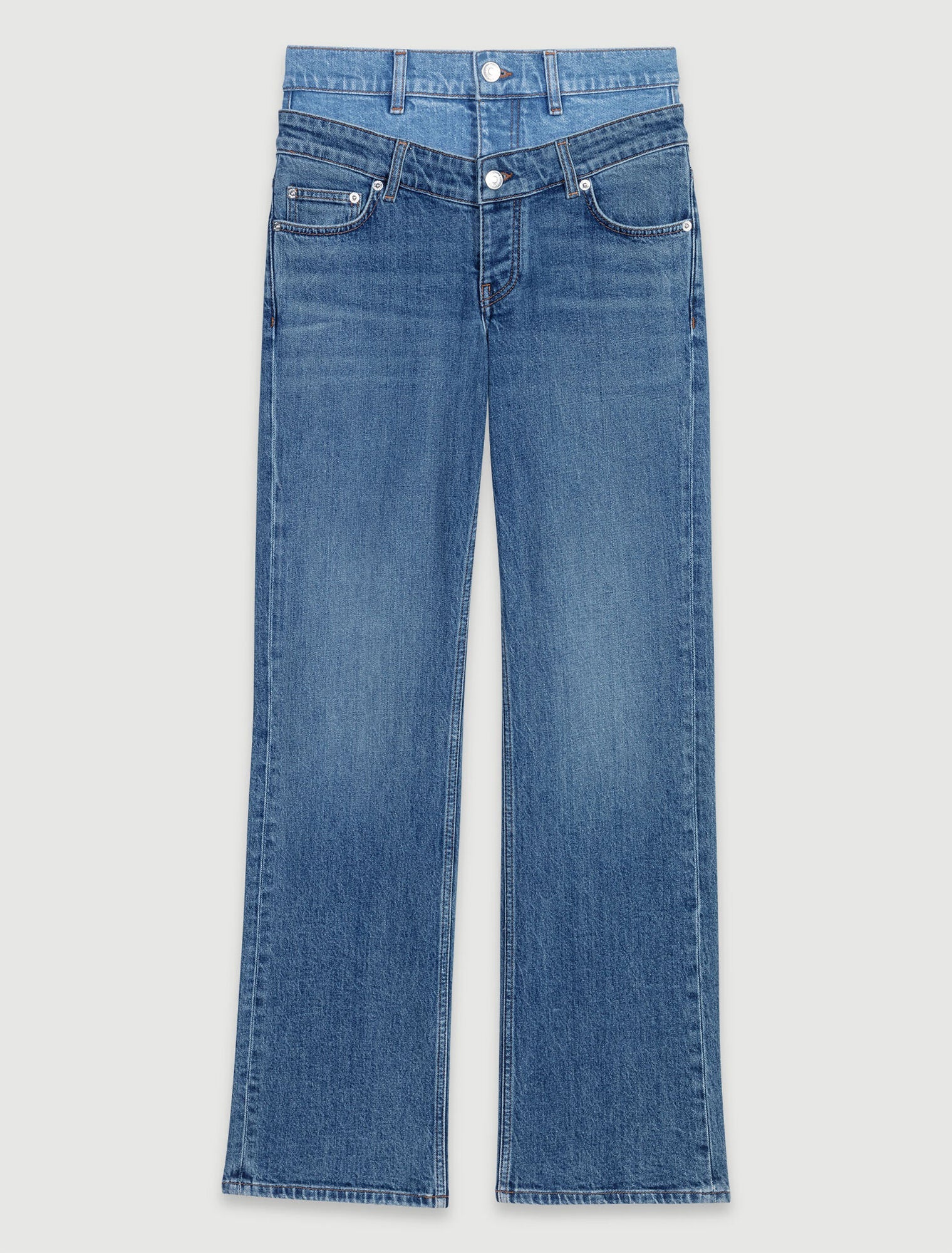 Blue  -Blue Layered Jeans