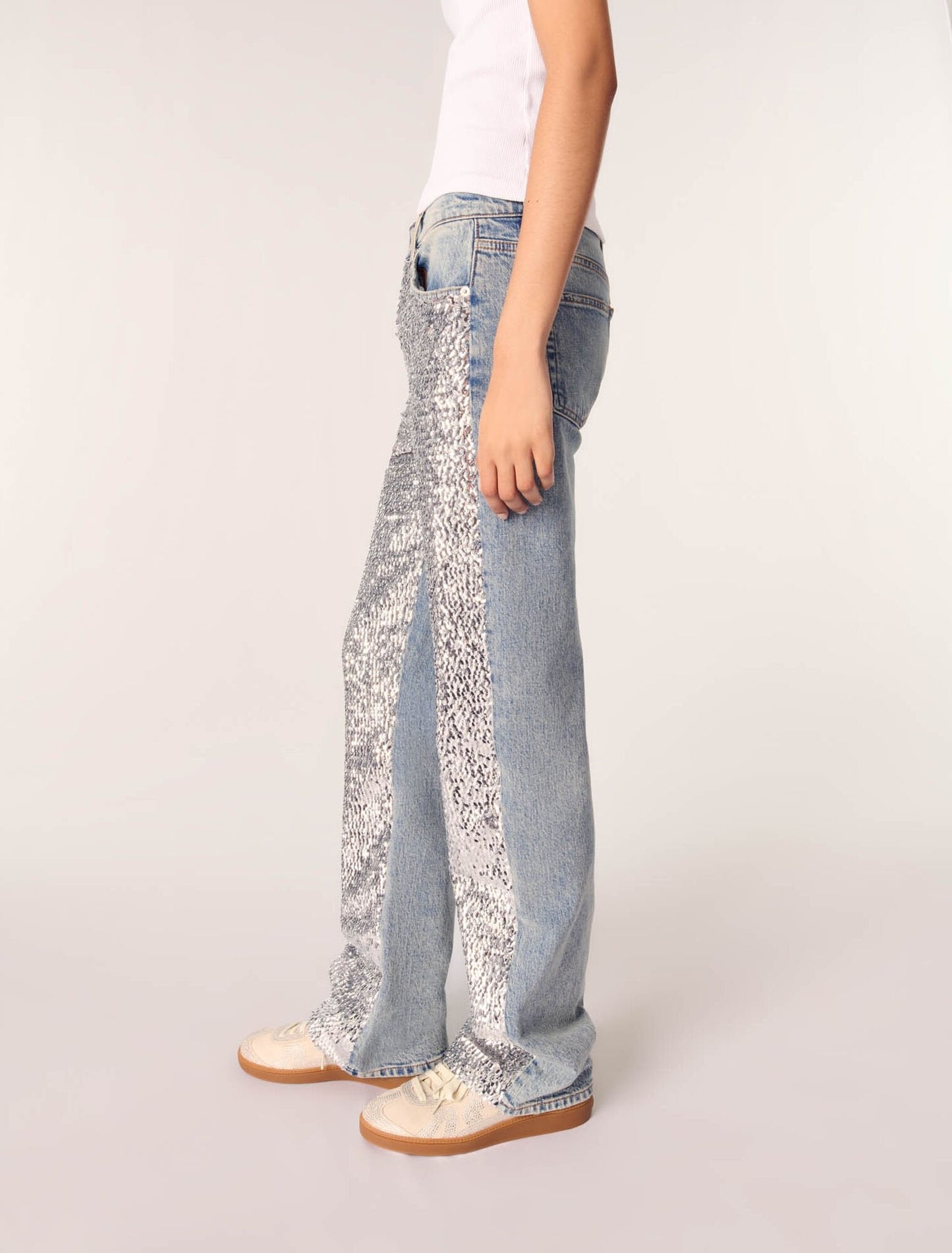 Blue Sky-Sequinned jeans