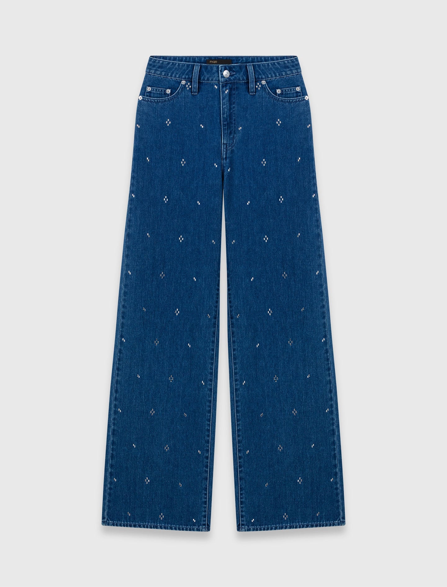 Wide jeans with rhinestones BLUE