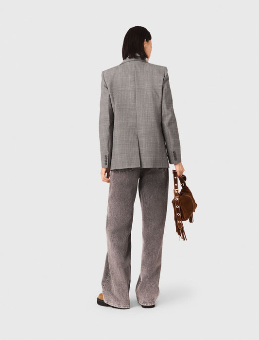 Wide-leg jeans with chain-link belt Grey
