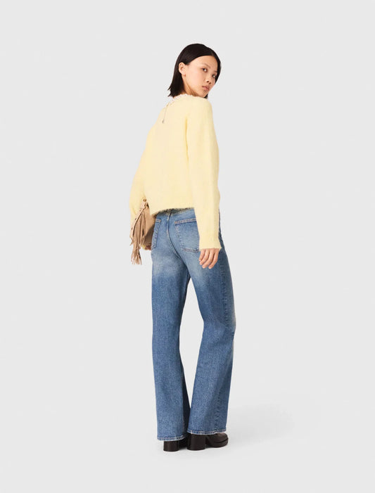 Jeans With Chain-Link Belt Blue