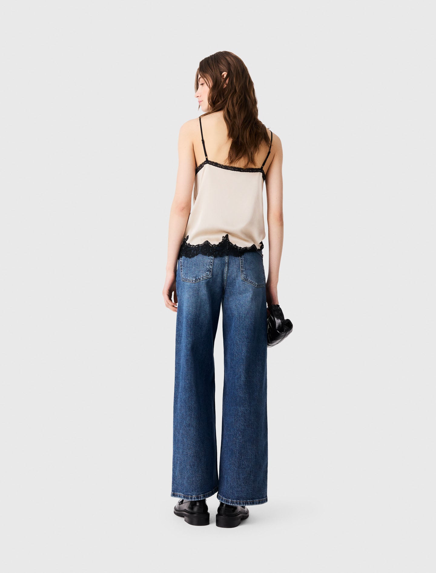 Wide-leg jeans with patch pockets Blue
