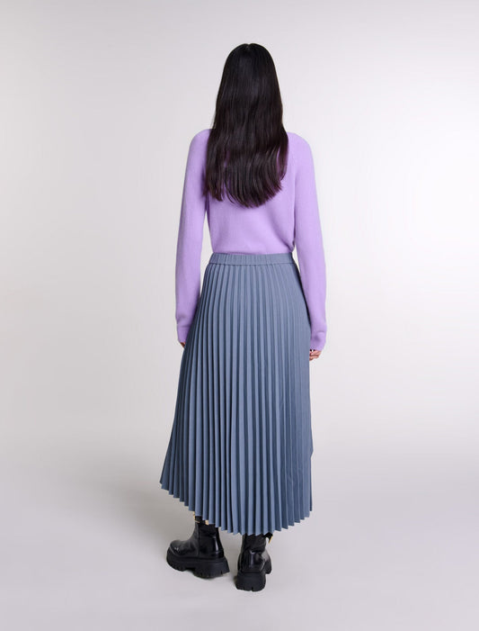 Grey   Asymmetrical pleated skirt