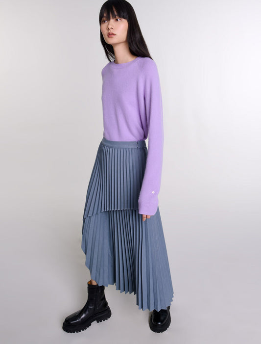 Grey   Asymmetrical pleated skirt