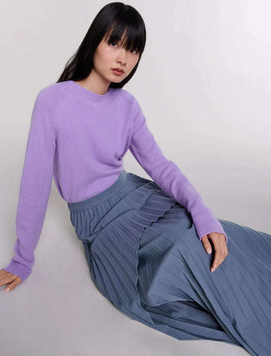 Grey   Asymmetrical pleated skirt
