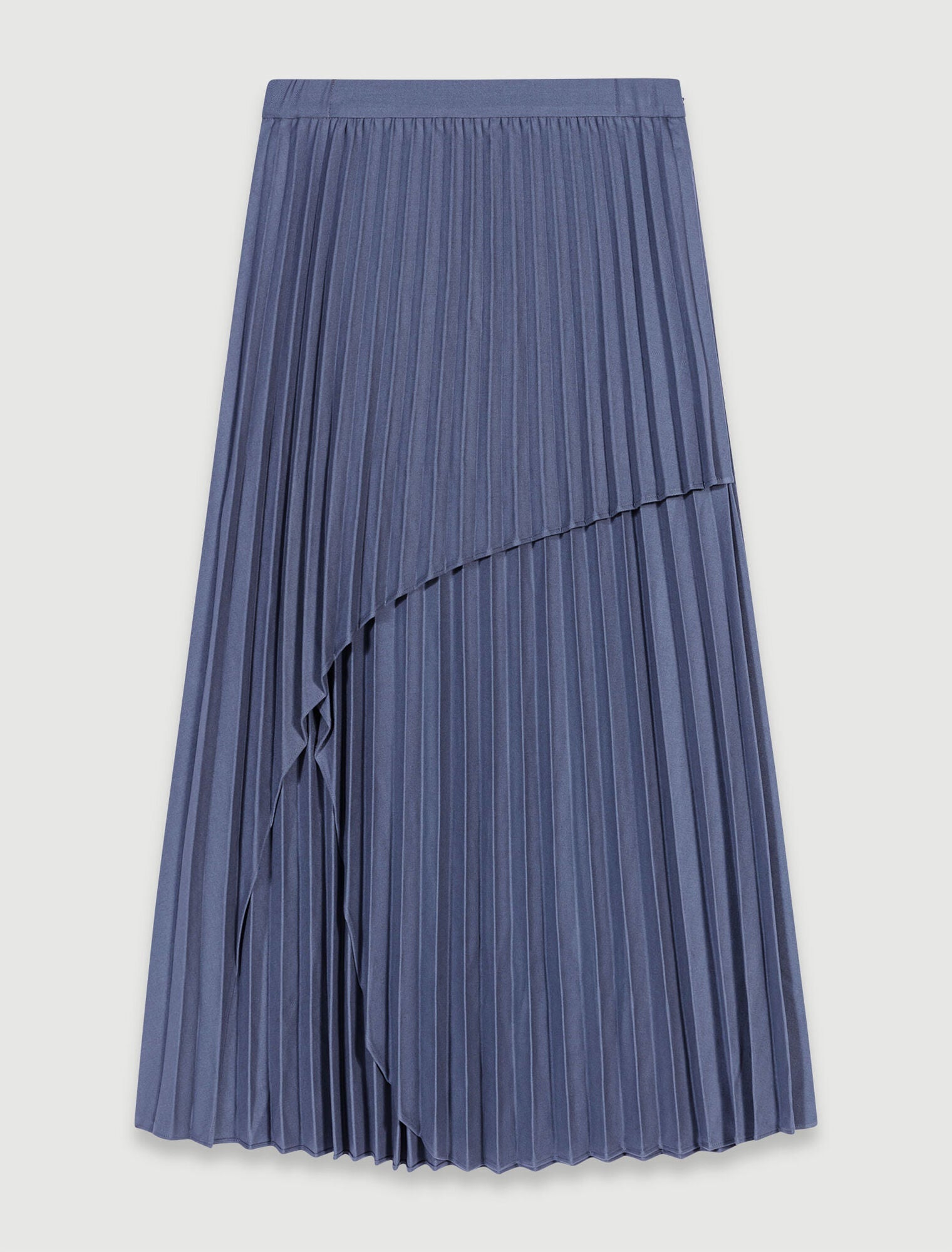 Grey   Asymmetrical pleated skirt