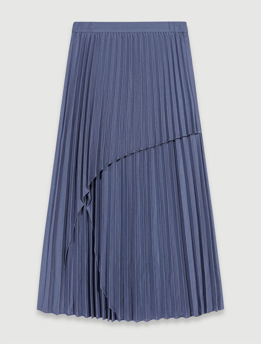 Grey   Asymmetrical pleated skirt