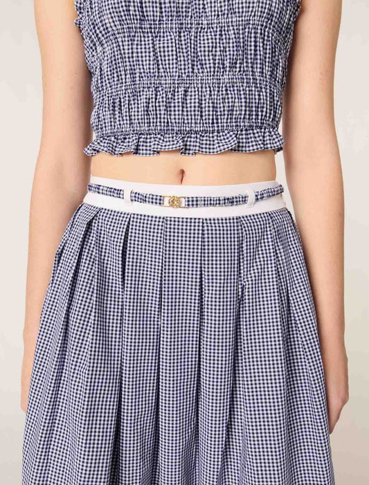 Navy/White-Gingham maxi skirt