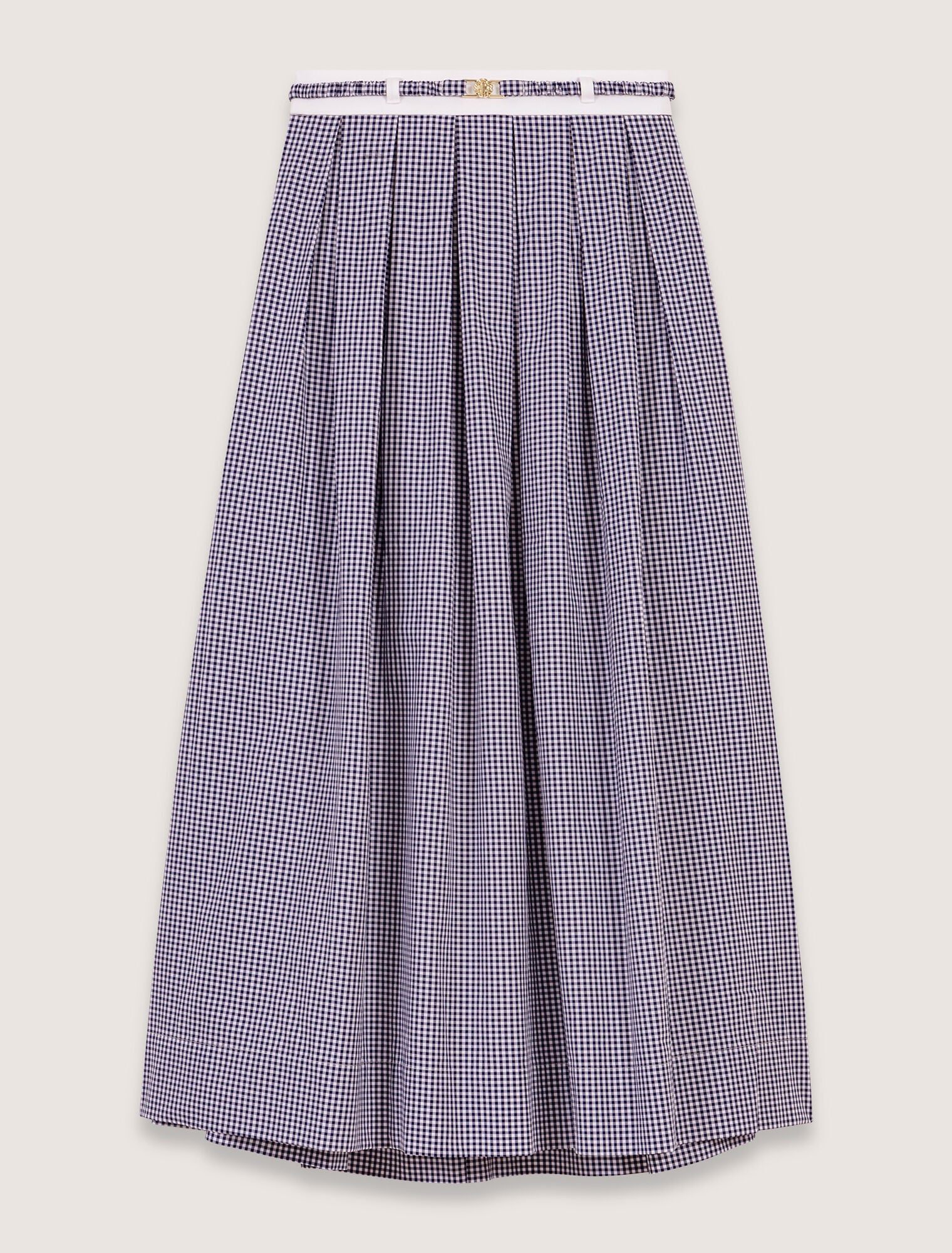 Navy/White-Gingham maxi skirt