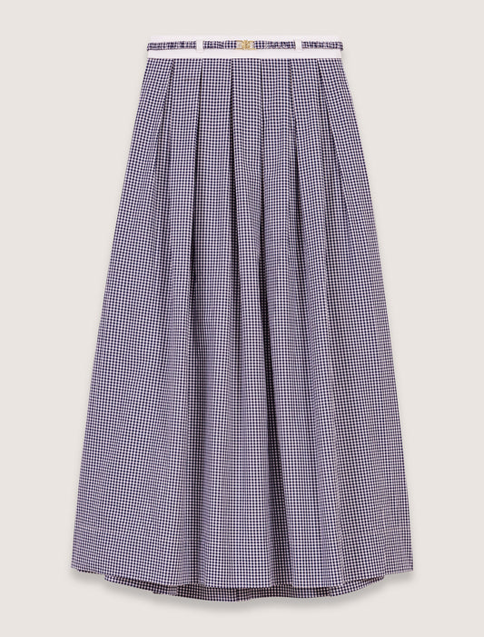 Navy/White-Gingham maxi skirt