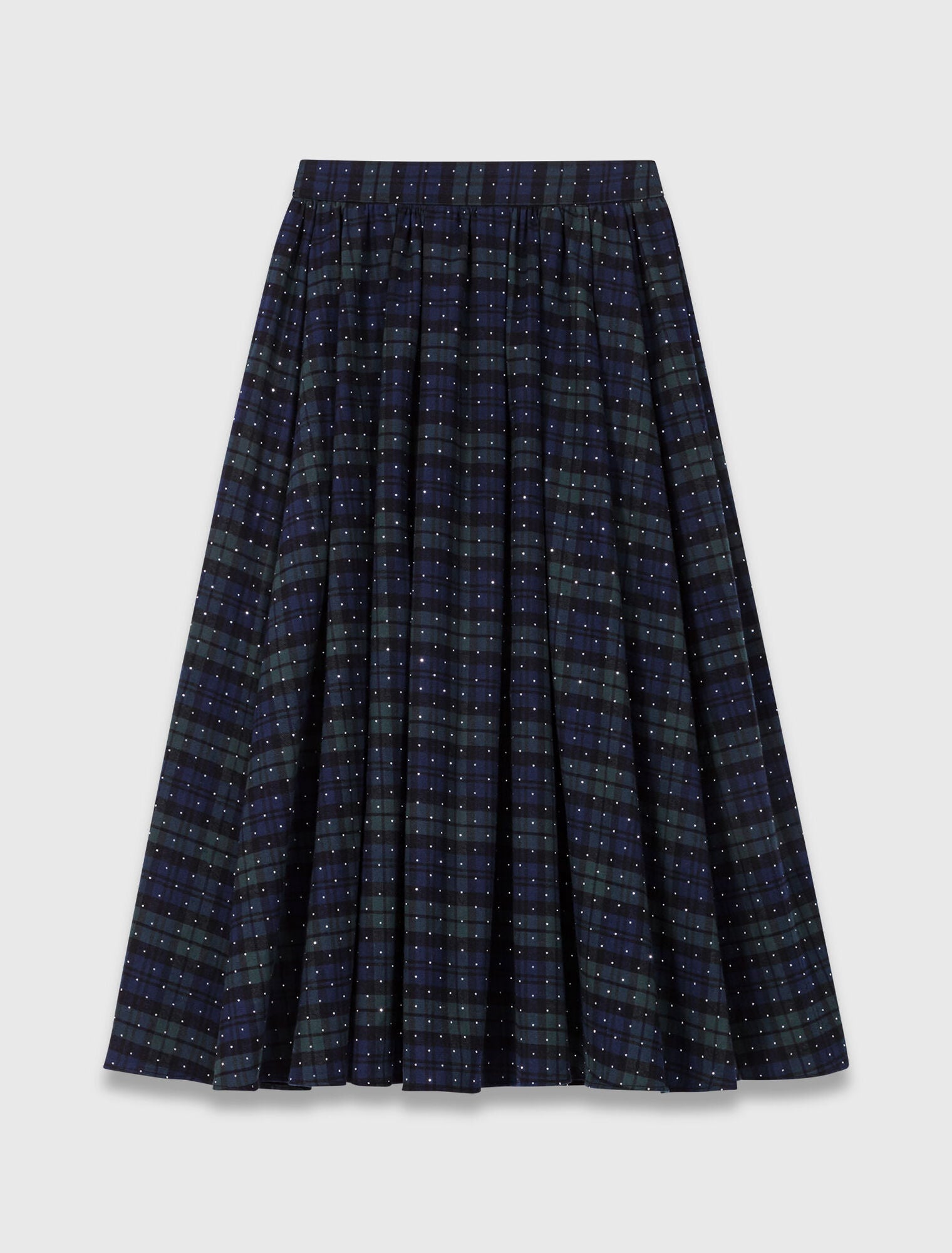 Check skirt with rhinestones