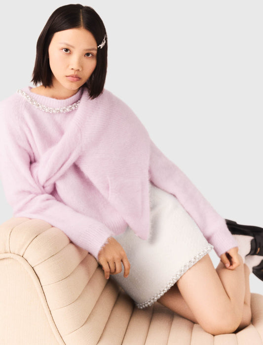 تنورة تويد مزينة باللؤلؤ