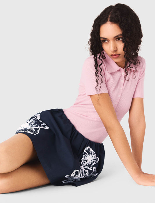 Short cotton skirt NAVY