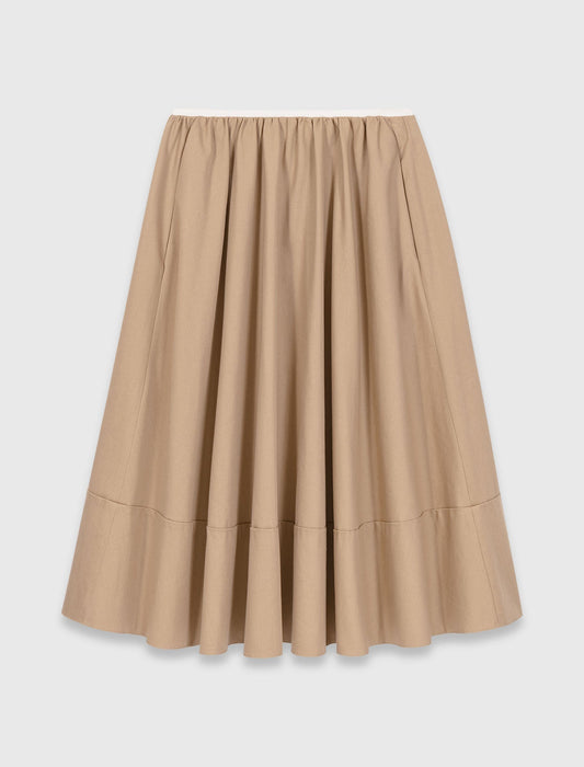 Mid-Length Cotton Skirt MASTIC BEIGE