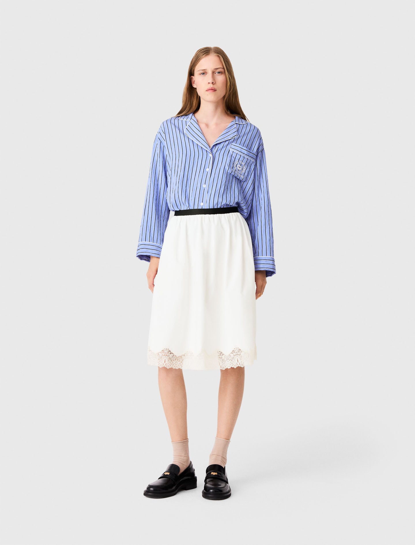 Tailored shorts with lurex White