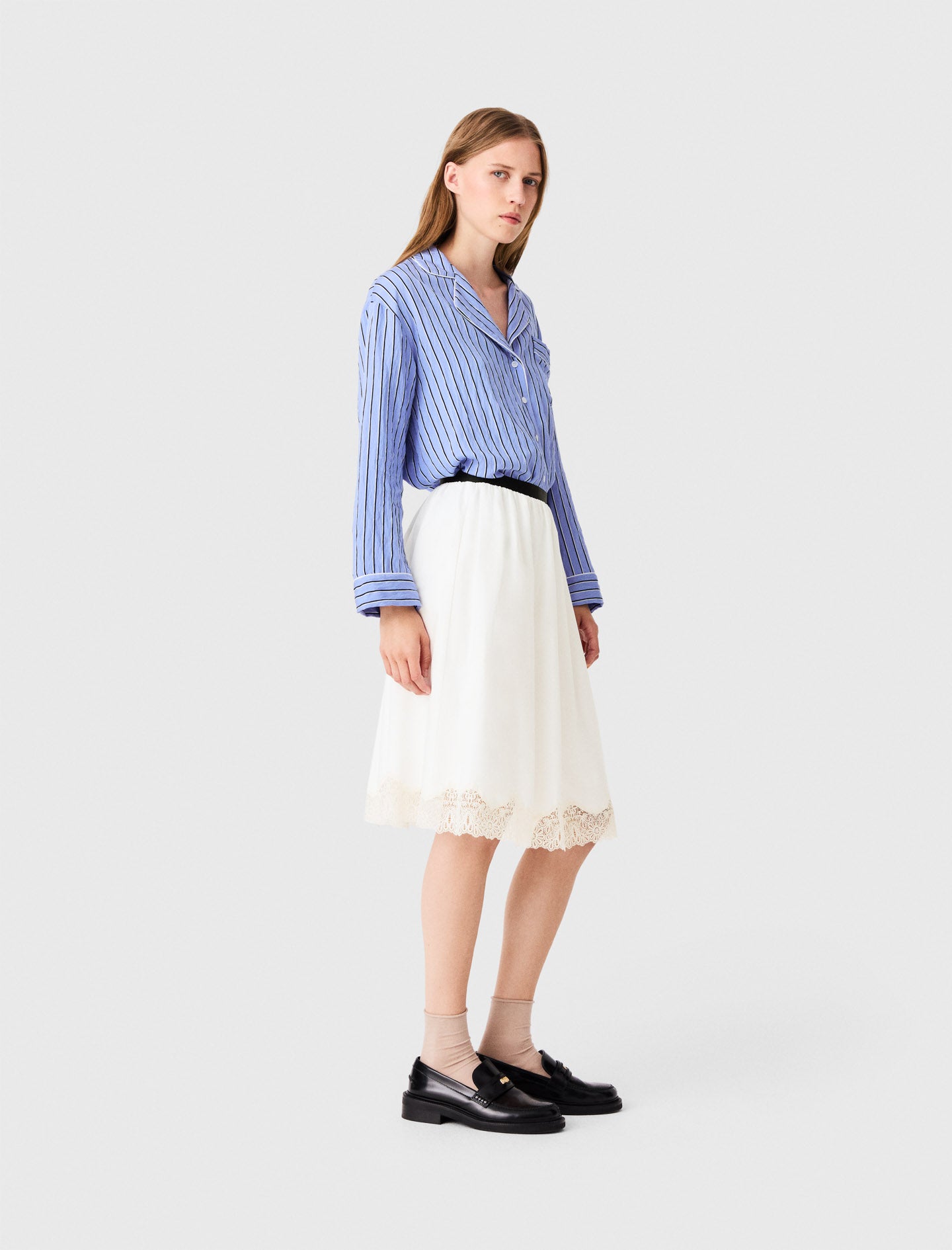 Tailored shorts with lurex White