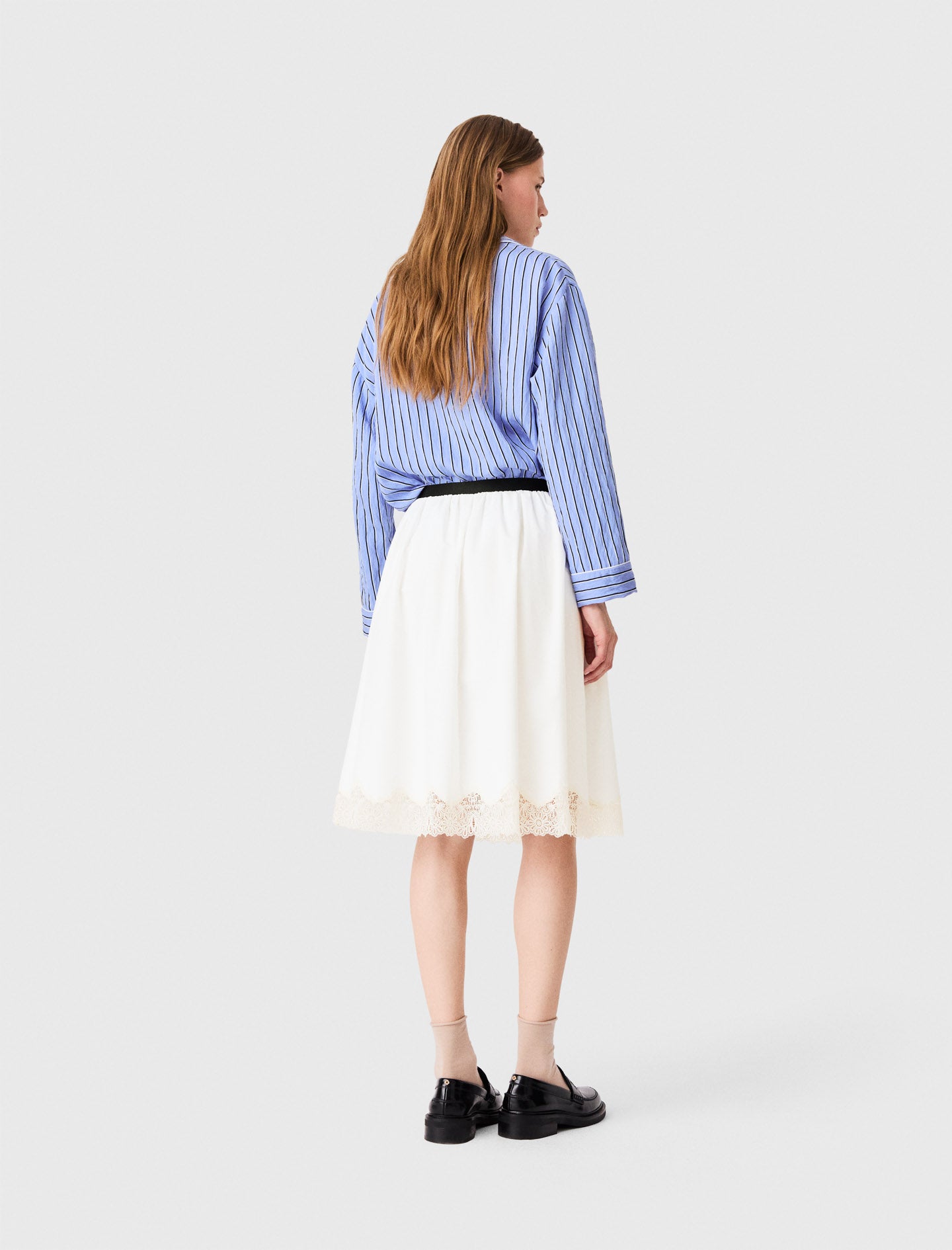 Tailored shorts with lurex White