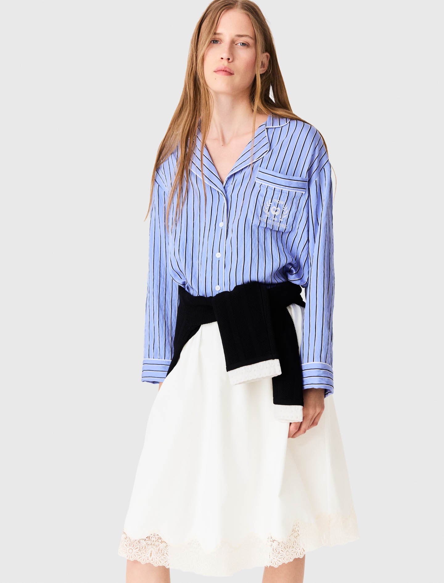 Tailored shorts with lurex White