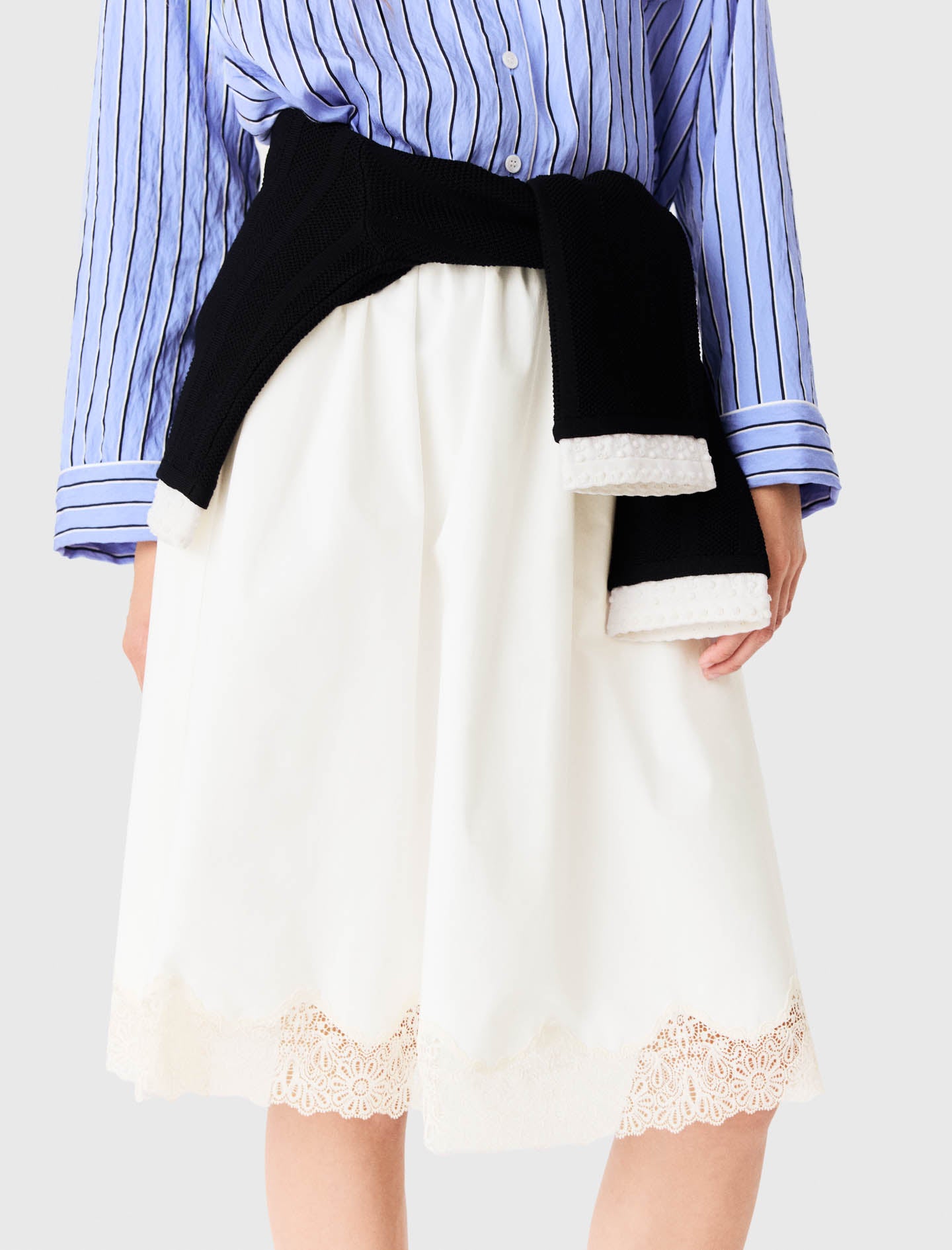 Tailored shorts with lurex White
