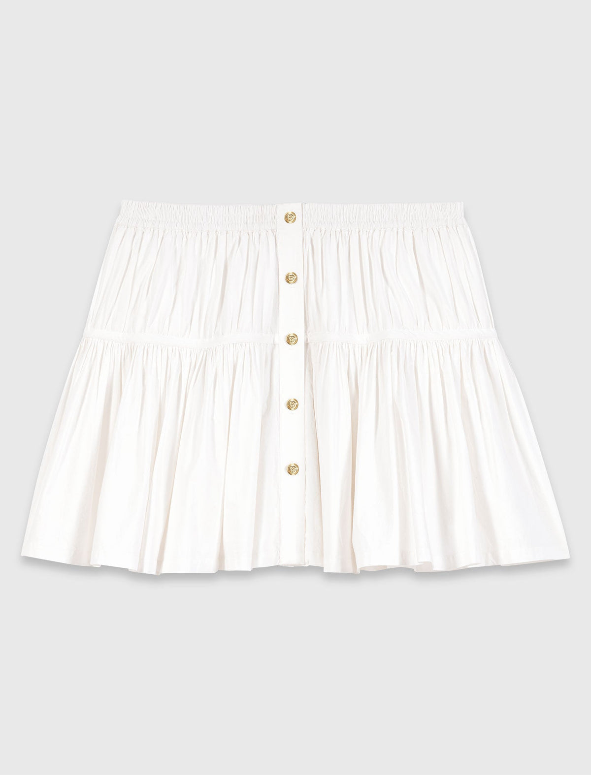 Cotton skirt with gold buttons White