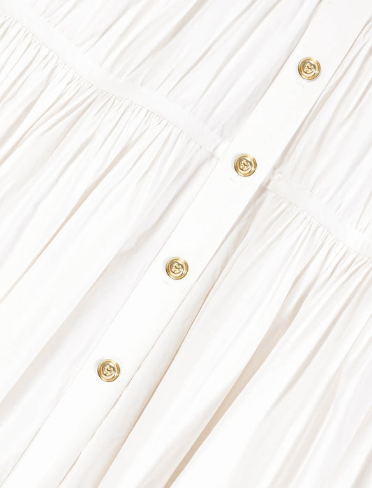 Cotton skirt with gold buttons White