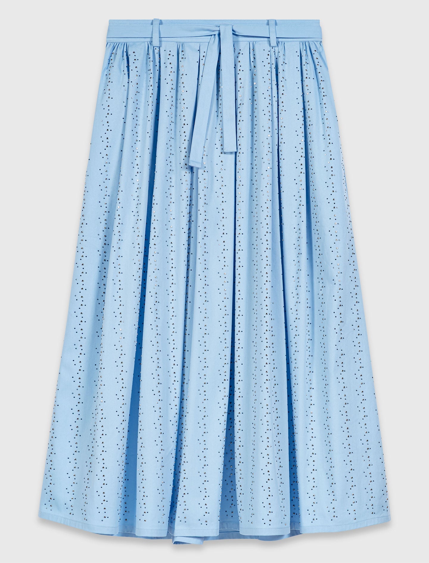 Long rhinestone cotton skirt Blue Sky
