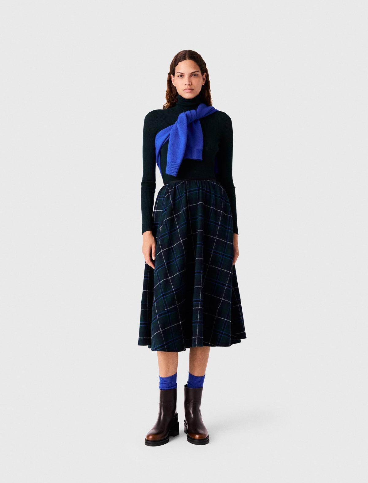 Maje Woven Skirt Bottle Green