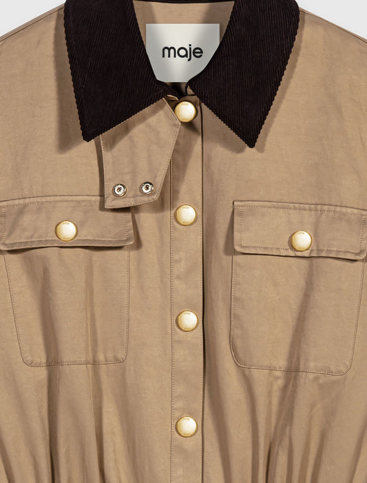 Coat with removable lining Beige