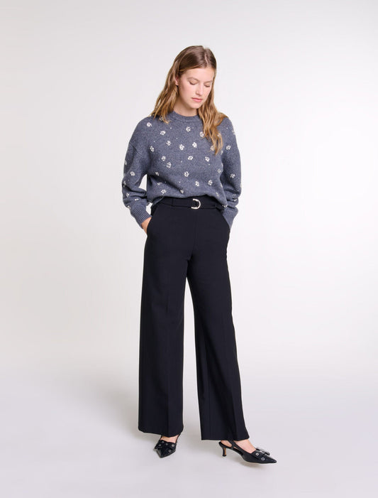 Black-featured-WIDE BELTED TROUSERS