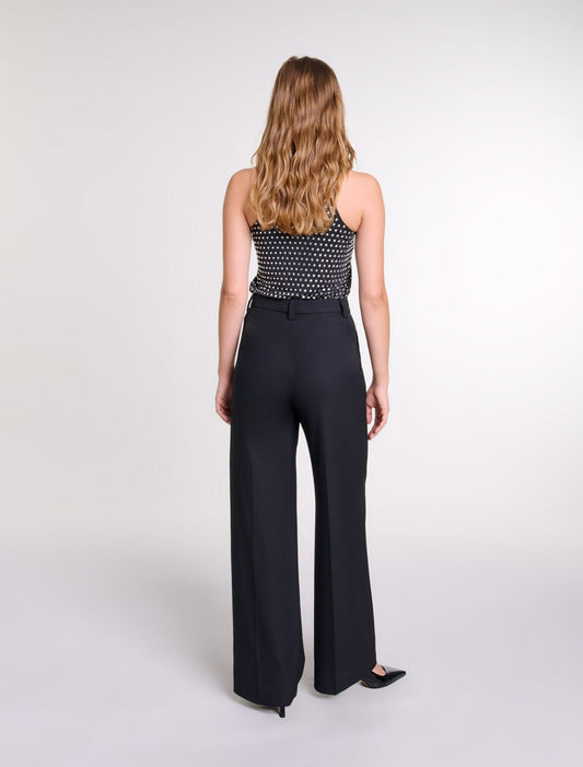 Black-Wide-leg suit trousers